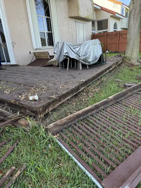 Rotten deck to new composite deck - before