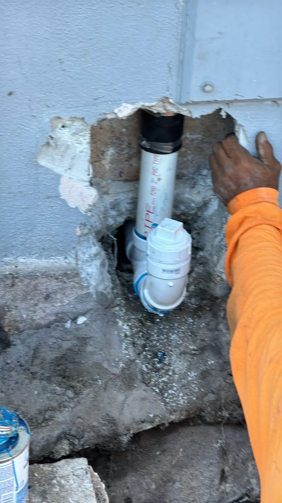 New PVC tie-in - real Remodel Right FL project